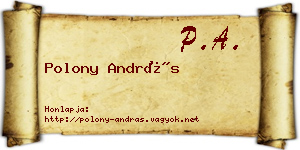 Polony András névjegykártya